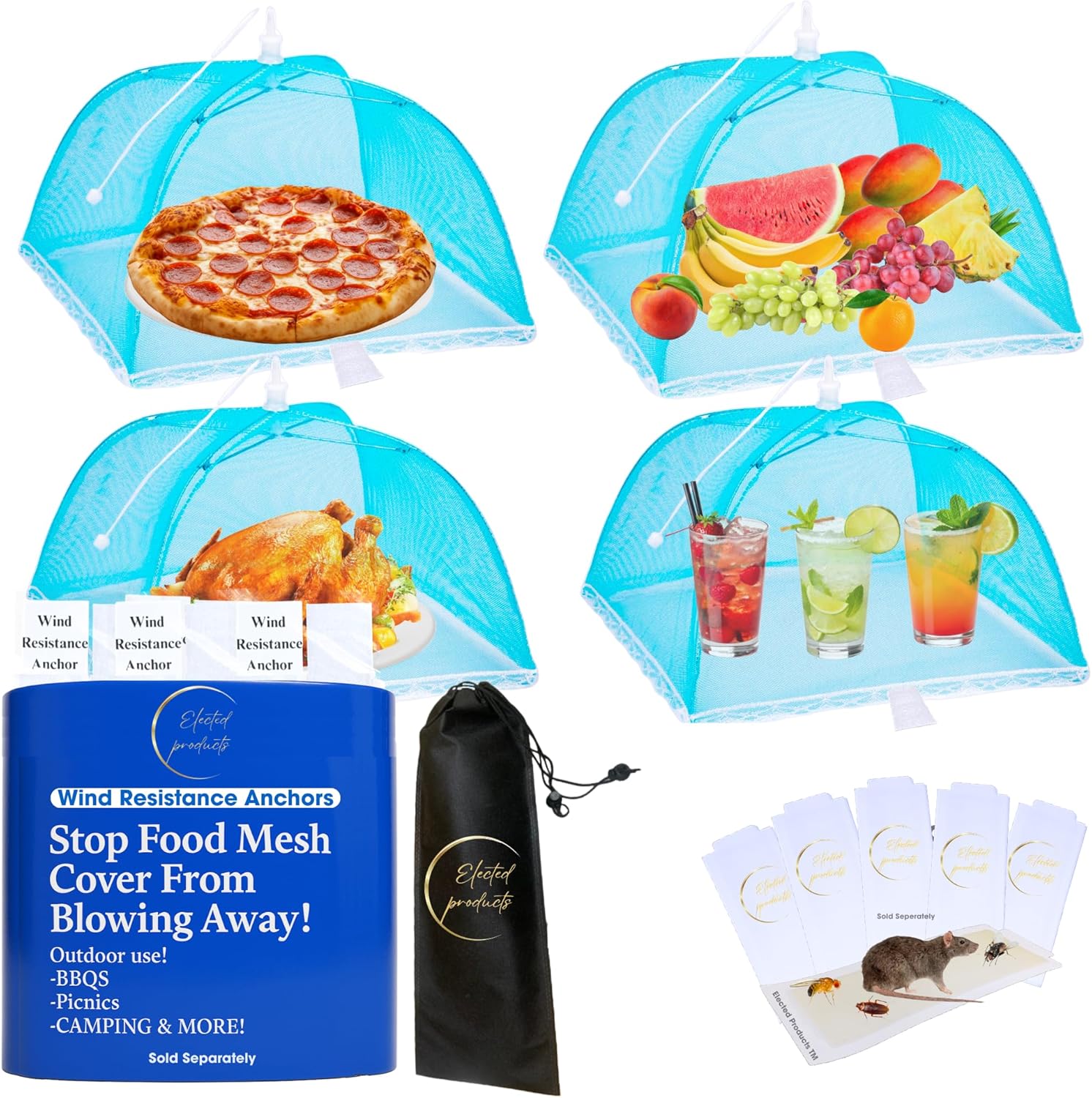 Blue mesh food cover