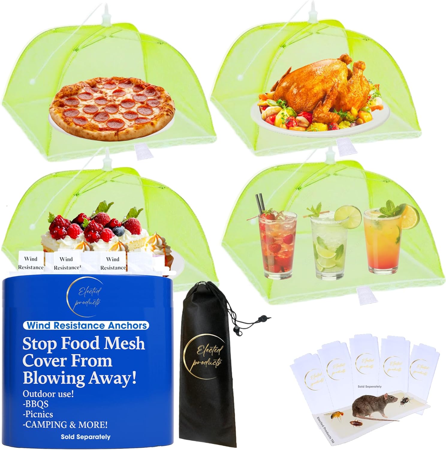 Green mesh food cover
