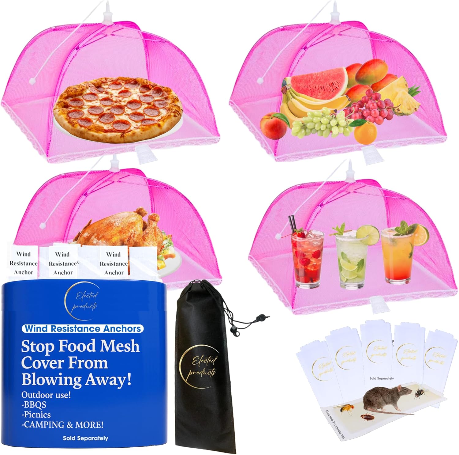 Pink mesh food cover