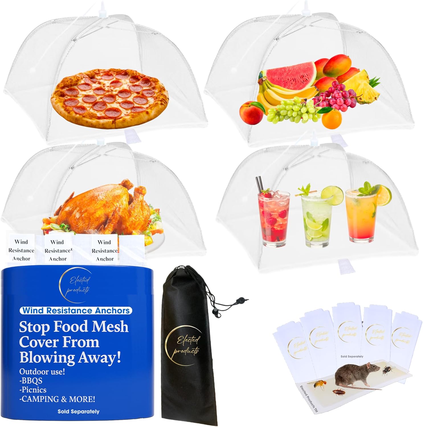 White mesh food cover
